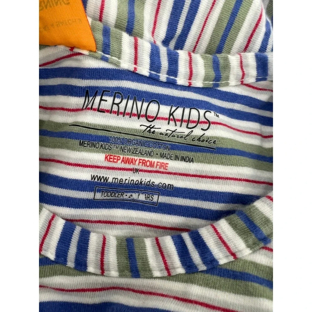 Merino Kids Organic Cotton Go Go Bag Sleep Sack 0.5 TOG Striped Toddler 2-4Y